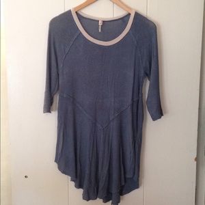 Free People Blue Flowy Top